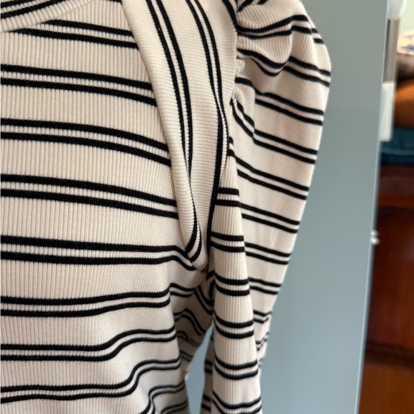 NWT Veronica Beard Delano Black Off White Striped Long Sleeve Top Sz XL New! - Picture 9 of 14